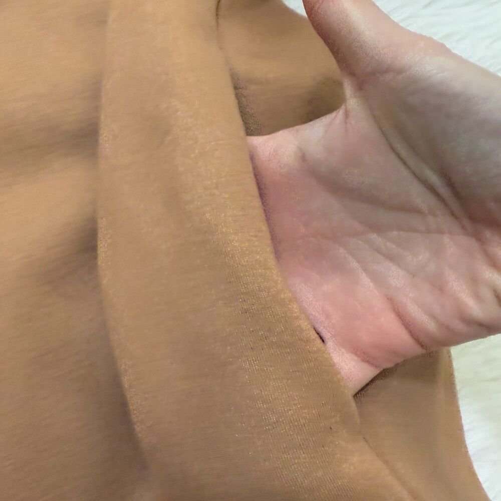 Women COS Hooded Sweatshirt Dress Oversized Fit in Camel Brown Size Medium/Large - Picture 4 of 9